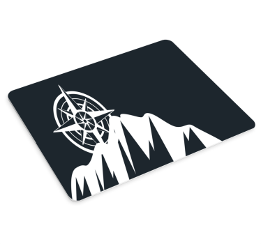 Podloga za miš karta svijeta kompas preko planina - TenStickers