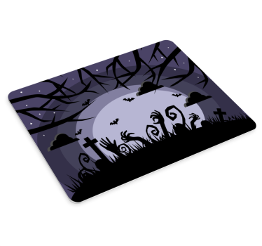 Gaming podloga za miš eerie scena groblja - TenStickers
