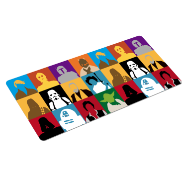 Gaming podloga za miš s kolazom silueta likova - TenStickers