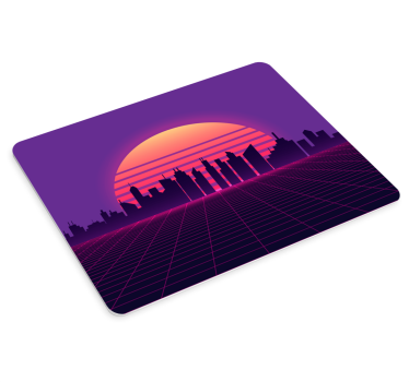 gaming podloga za miš neonski gradski pejzaž zalaska sunca - TenStickers