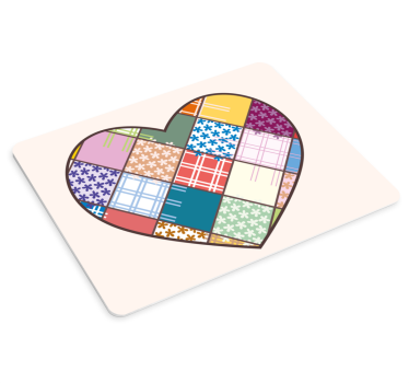 Podloga za miš obrasci uzorak srca patchwork - TenStickers