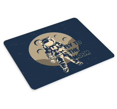 Retro fly to the moon galaxy dizajn gaming vinilna podloga za miš - TenStickers