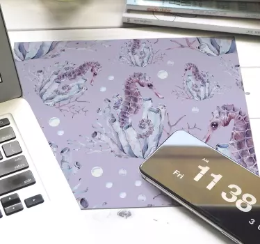 Akvarel morski konj morski život podloga za miš - TenStickers