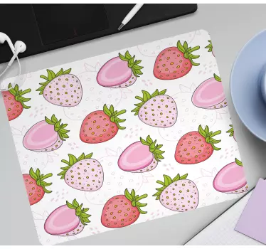 Bešavne ružičaste i crvene jagode originalna podloga za miš - TenStickers