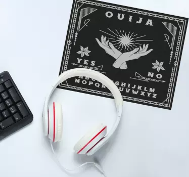 Crno -bijela ouija ploča originalna podloga za miš - TenStickers