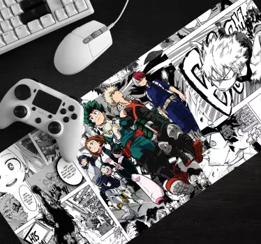 Crno-bijeli manga likovi anime prostirka za miš - TenStickers
