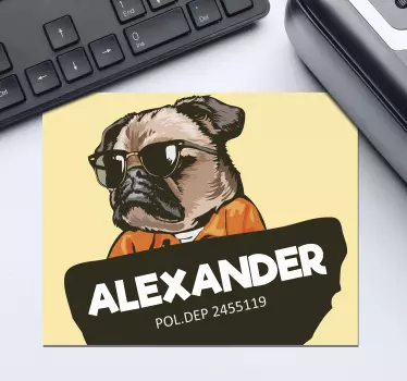 Crtani mops prilagođene prostirke za miša - TenStickers