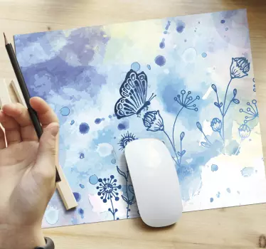 Cvjetni crtež i leptiri leptir podloga za miš - TenStickers