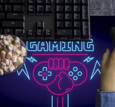 Gaming logotip s neonskim svjetlima vinilna podloga za miša - TenStickers