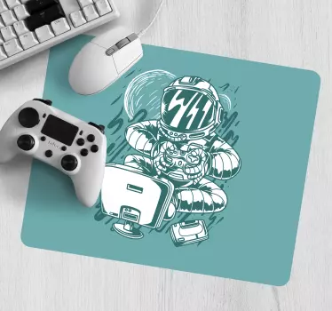 Gaming podloga za miš astronaut koji igra konzolu - TenStickers