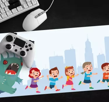 Gaming podloga za miš djeca bježe od čudovišta - TenStickers