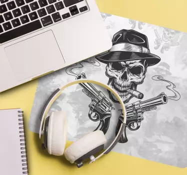 Gaming podloga za miš lubanja s oružjem - TenStickers