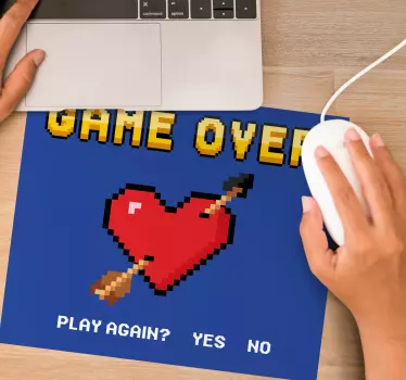 Gaming podloga za miš s 8-bitnom grafikom srca - TenStickers