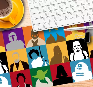 Gaming podloga za miš s kolazom silueta likova - TenStickers