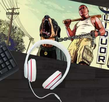 Gaming podloga za miš s likom i psom - TenStickers