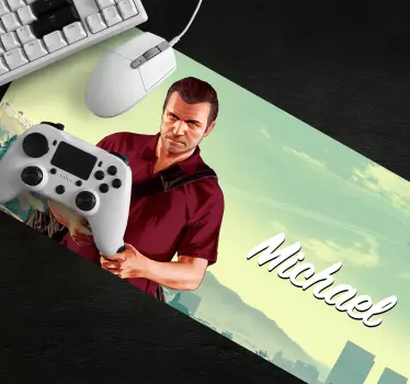 Gaming podloga za miš s likom koji drži novac - TenStickers