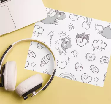 Gaming podloga za miš s likovima slatkih jednoroga - TenStickers
