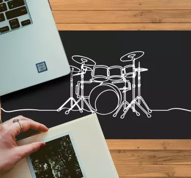 Gaming podloga za miš s motivom bubnjarskog seta - TenStickers