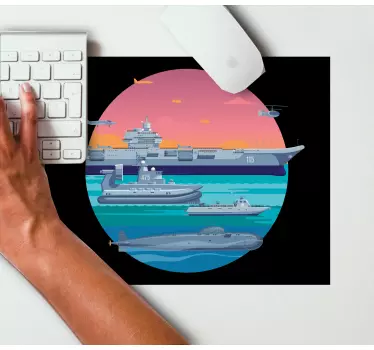 Gaming podloga za miš s prizorom pomorske flote - TenStickers