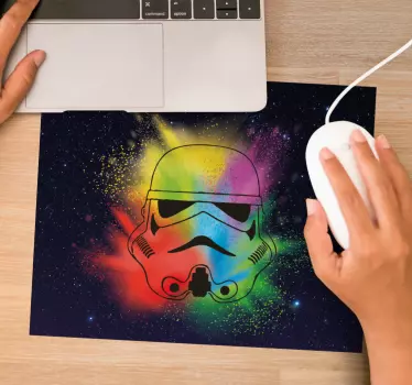 Gaming podloga za miš s šarenim licem stormtroopera - TenStickers