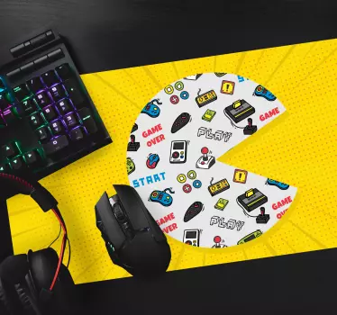 Gaming podloga za miš s šarenim retro simbolima - TenStickers