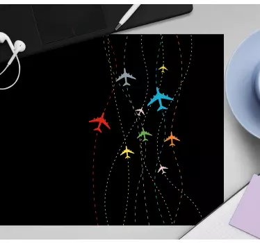 Gaming podloga za miš s šarenim tragovima aviona - TenStickers