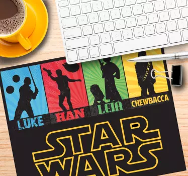 Gaming podloga za miš s siluetama ikoničnih likova - TenStickers