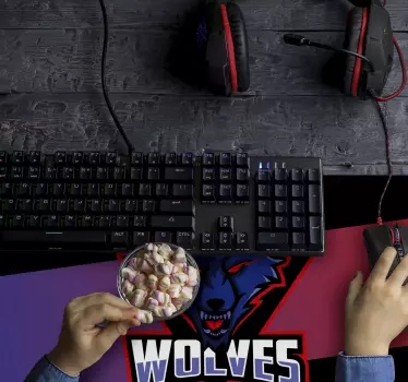 Gaming podloga za miš s temom vuka - TenStickers