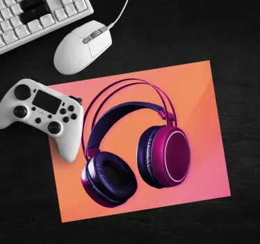Gaming podloga za miš sa stiliziranim slušalicama - TenStickers