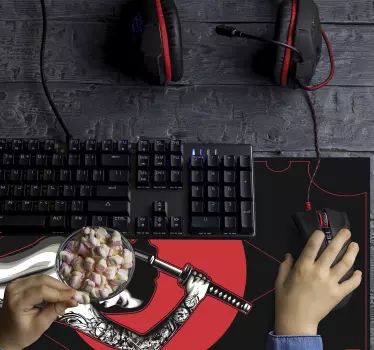 gaming podloga za miš samurajski ratnički zagrljaj - TenStickers