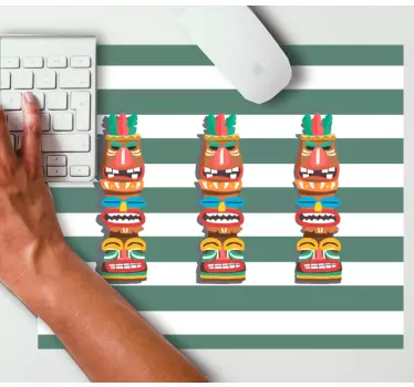Gaming podloga za miš Šareni tiki lica - TenStickers