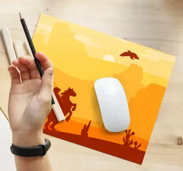 Gaming podloga za miš silueta kauboja - TenStickers
