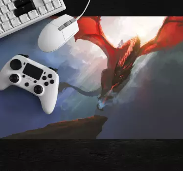 Gaming podloga za miš strašni crveni zmaj - TenStickers