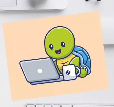 Gaming podloga za miš vesela kornjača na radu - TenStickers