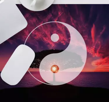 Gaming podloga za miš yin yang zalazak sunca - TenStickers