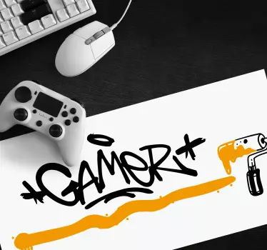 Graffiti gamer logo gaming mouse mat - TenStickers