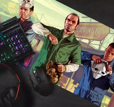 Gta muškarci s maskama gaming vinilna podloga za miš - TenStickers