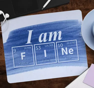 Ja sam fini kemijski element riječ podloga za miša s navodnicima - TenStickers