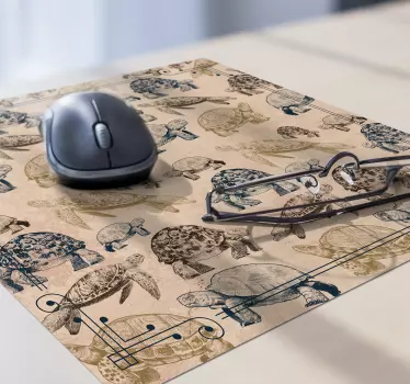 Kornjače bež pozadina kornjača miš prostirka - TenStickers