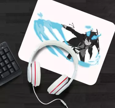 Manga lik odjeven u crnu anime prostirku za miš - TenStickers
