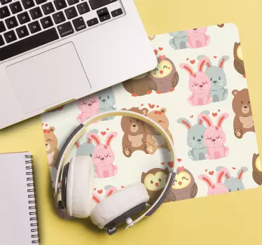 Medvjed sova zec prekrasni uzorci podloga za miša - TenStickers