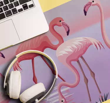 Originalna podloga za miš za flamingo i ružičasto nebo - TenStickers