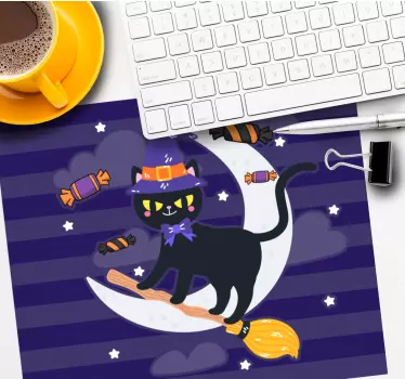 Podloga za miš anime crna mačka na metli - TenStickers