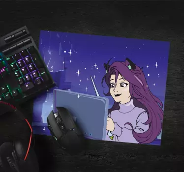 Podloga za miš anime djevojka s tabletom - TenStickers