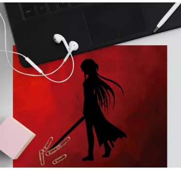Podloga za miš anime silueta ratničke figure - TenStickers