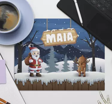Podloga za miš božić djed mraz s jelenima - TenStickers
