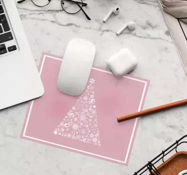 Podloga za miš božić elegantni snježni pahuljasti drvo - TenStickers