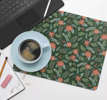 Podloga za miš božić s cvjetnim motivima - TenStickers