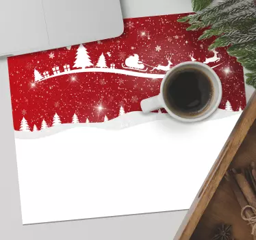 Podloga za miš božić u svečanoj crvenoj sceni - TenStickers