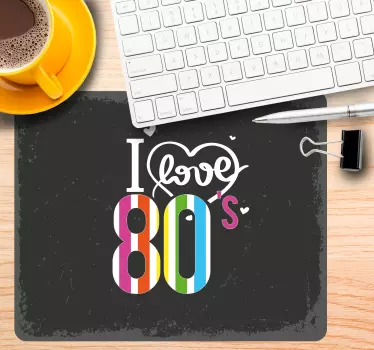 Podloga za miš citat Šarena ljubav iz 80-ih - TenStickers
